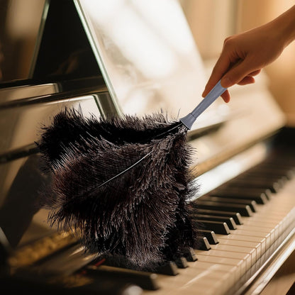 Extendable Cleaning Duster 94 Inch - Long Telescoping Ostrich Feather Dusters with Stainless Steel Extension Pole for High Ceiling Fan, High Ceilings,Roof Dusting