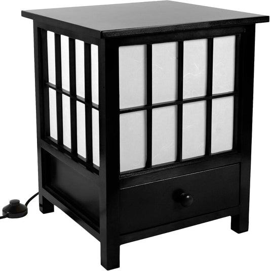 Red Lantern 27" Tall Hokkaido End Table Shoji Lamp, Natural