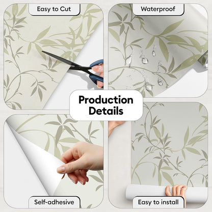 17"x118" Peel and Stick Wallpaper for Renter Friendly, Removable Wallpaper Peel and Stick, Self-Adhesive Textured Contact Paper for Walls, Cabinets, Countertops(Morning Song of Flowers)