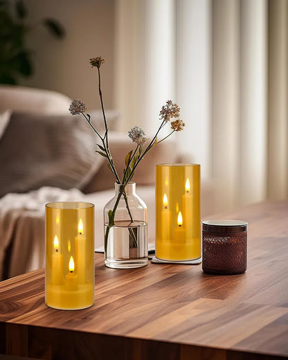 Set of 24 Slim Outdoor LED Candles, Battery Operated Flickering Fake Candles with 10-Key Timers for Patio & Porch Decor, 2.2 Inch Diameter Waterproof Resin Pillars for Large Events & Sconces (White)