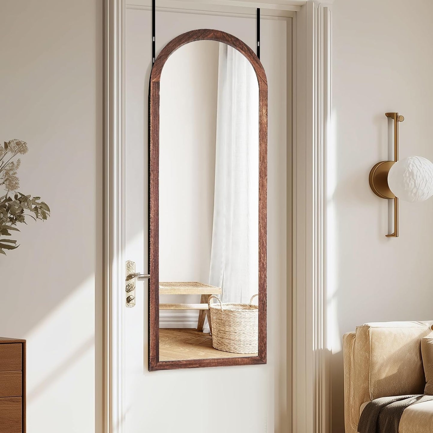 Full Length Mirror 65"x22" with Stand Solid Wood Frame Floor Large Mirror for Living Room, Bedroom Hanging Standing or Leaning Wall-Mounted, New Black