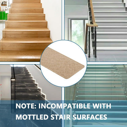 KOOTETA Stair Treads for Wooden Steps Indoor, 15 Pack 8" X 30" Non Slip Carpet Stair Treads with Reusable Adhesive for Kids Elders and Dogs, Surface Polyester TPR Backing Stair Runner Rugs, Dark Grey