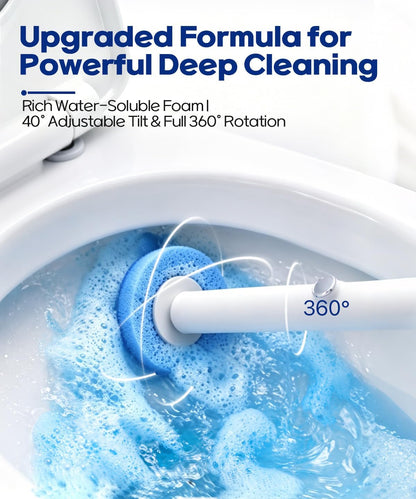 SOPAMI Disposable Toilet Brush and Holder Set with 16 Refills for Bathroom | Disposable Toilet Cleaning System,Toilet Wand Kit,Wall-Mounted or Floor-Standing Holder Toilet Cleaning Stick Touch Free