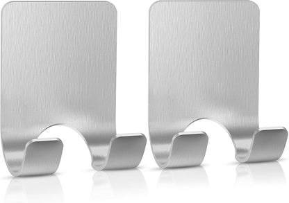 VIS'V Shower Wall Razor Holder, Metal Adhesive Razor Hooks for His and Hers, Waterproof, Black, 2 Pcs
