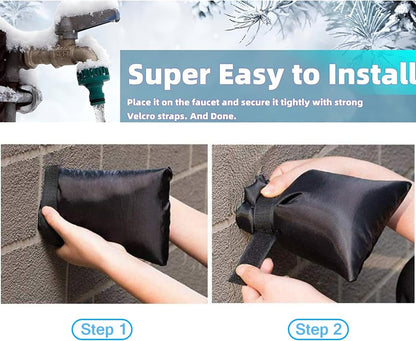 Outdoor Faucet Covers for Winter, Actgan 8.3"H x 6"W Thickened Outside Garden Faucet Socks for Freeze Protection, Reusable Insulated Faucet Covers, 2 Pack, Black