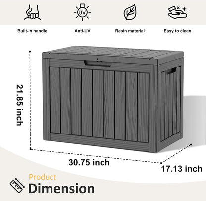 Package Delivery Box, Lockable Resin Outdoor Package, Waterproof Deck Box for Porches, Patios, Indoor & Outdoor Use (70 Gallon, Grey)