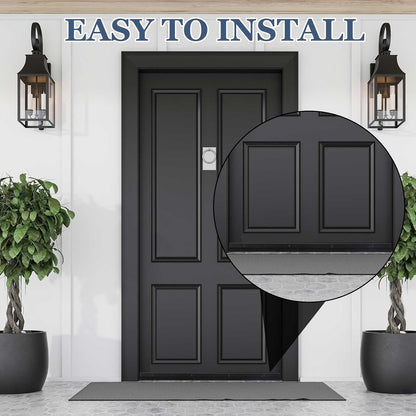 FoldTier 4 Pcs All-Season Door Sweep for Bottom of Door Exterior and Interior, Aluminum Alloy and Rubber, Commercial Weather Stripping Draft Stopper for Threshold Seal (1-3/4 x 36 Inch,Black)