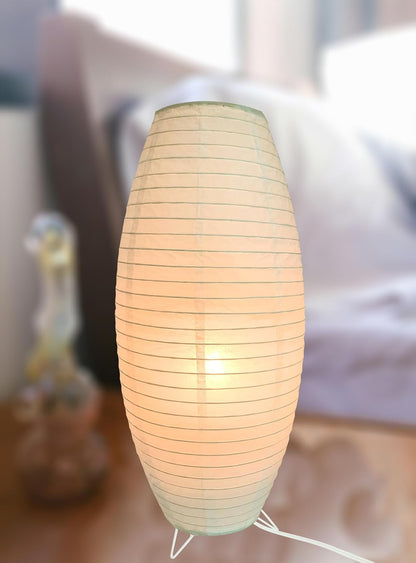 Paper Lamp Desk Lantern Table Lamps Rice Paper Bedside Nightstand Portable Small Light for Living Room Bedroom (1, 19.2"x8.5"x8.5")