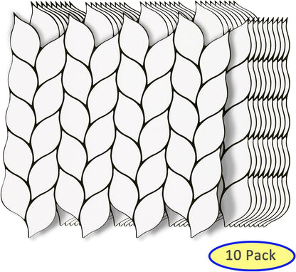Tilingview 10 Pcs Vinyl Leaf Peel and Stick Tile for Kitchen Backsplash, Premium Self-Adhesive Tiles Plastic Wall Stickers Art Mosaics (Blue Gray)