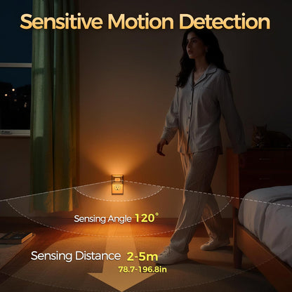 DORESshop LED Night Light[2 Pack], Night Lights Plug into Wall, 3 Mode Plug in Night Light with Motion Sensor, Dusk to Dawn Sensor, Nightlights for Adults, Bedroom, Bathroom, Hallway