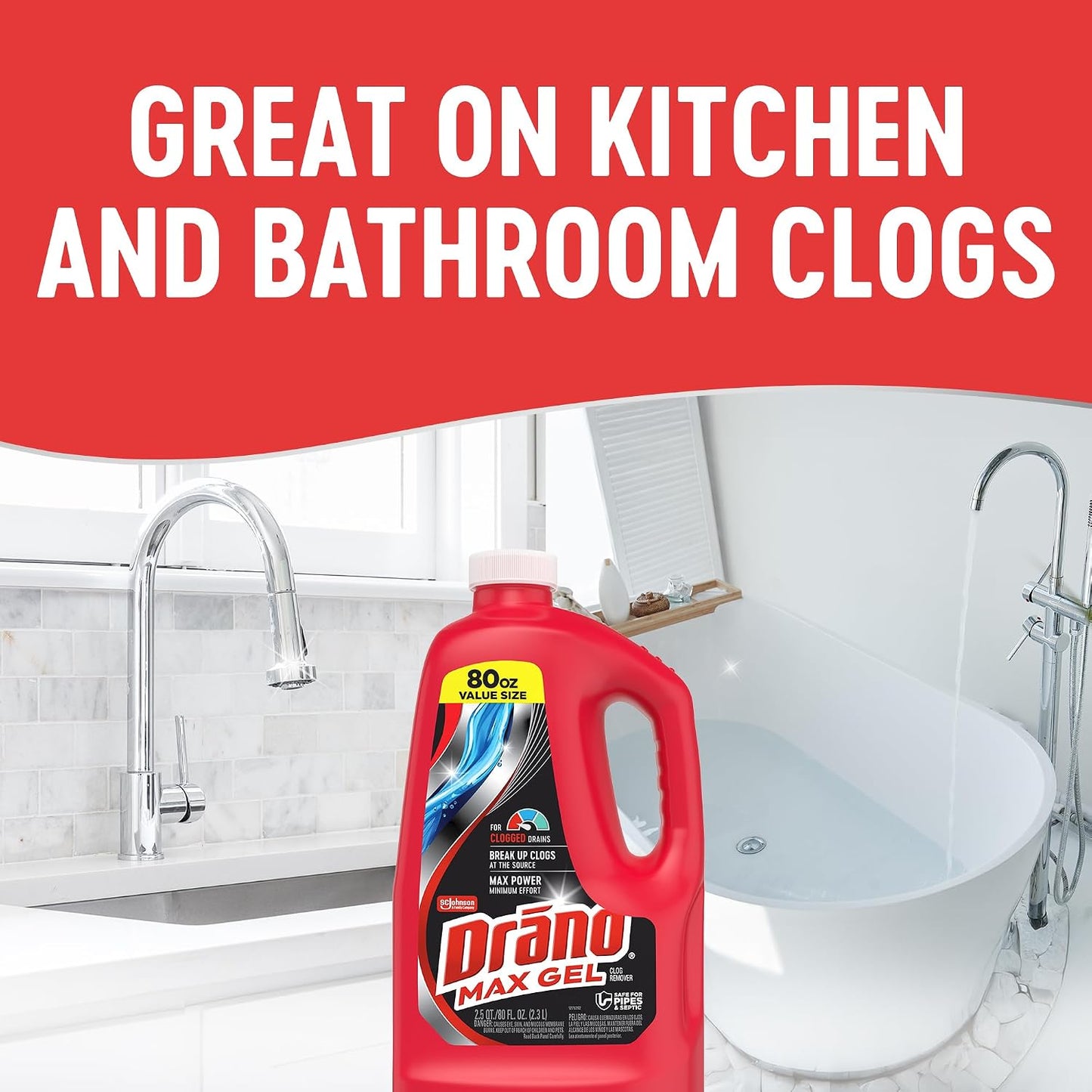 Drano Max Gel Clog Remover (80-Ounce, 6-Pack)