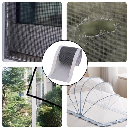 2 Rolls Self-Adhesive Window Screen Repair Tapes Screen Door Tent Net Repair Patch Net (5 Meters/Roll 7cm in Width)