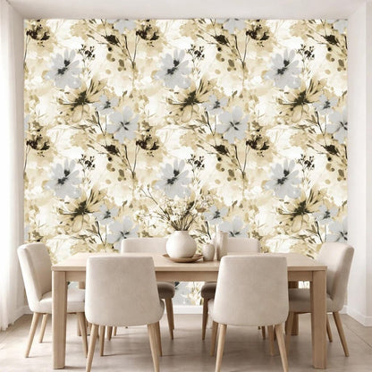 Red Watercolor Floral Peel and Stick Wallpaper Removable Self Adhesive Floral Wall Covering for Living Room Bedroom Accent Wall 17.7 x 70.8 in