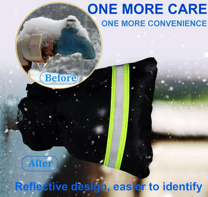 Outdoor Faucet Covers for Winter Freeze Protection, Upgraded Thicken 8.5" H x 6.1" W Outside Garden Faucet Socks for Winter Waterproof Reusable Hose Bibs Insulated Spigot Cover, 2 Pack Black