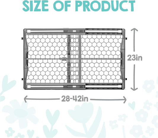 Regalo Safety 28"-42" Extra Wide Expandable Baby Gate for Doorways & Bottom of Stairs, Pressure Mounted Safety Gate for Babies, Toddlers & Pets, Tested & Safe for 30 Years, American Designed and Owned
