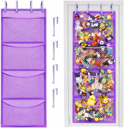 Honeyera The Original Stuffed Animal Storage (Patented) - Over Door Organizer for Stuffies, Baby Ideas Holder, Toy Plush Hammock Hanging Net Big Girls Toddler Large Bag Animals Stuffy Behind