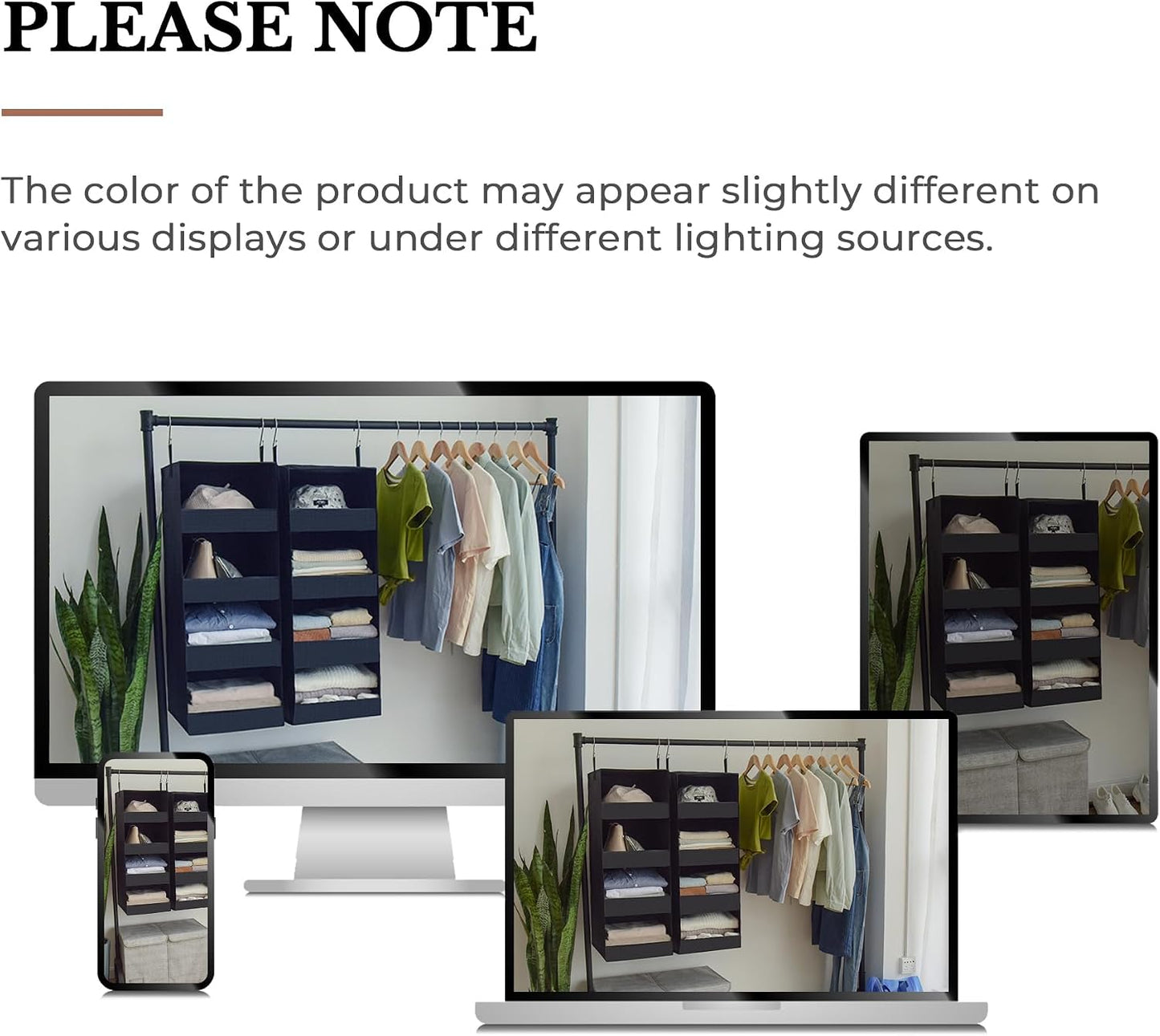 GRANNY SAYS 3-Shelf Hanging Closet Organizer and Storage, Collapsible Hanging Closet Shelves, Hanging Organizer for Closet & RV, Gray, 29 ½" H X 12" W X 12" D, 1-Pack