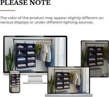 GRANNY SAYS 3-Shelf Hanging Closet Organizer and Storage, Collapsible Hanging Closet Shelves, Hanging Organizer for Closet & RV, Gray, 29 ½" H X 12" W X 12" D, 1-Pack