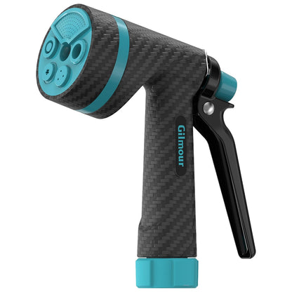 Gilmour Heavy Duty Garden Hose Nozzle, Swivel Connect, 5 Spray Patterns, Ergonomic Grip, Flow Control, Trigger Lock, Thumb Control