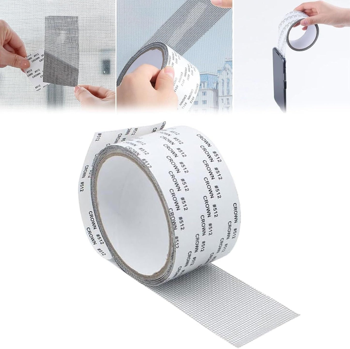 Window Screen Repair Kit Tape for Window Screen and Screen Door Tears Holes, Emboadlie Strong Adhesive Screen Repair Tape, Household Self-Adhesive Screen Window Repair Patch(Gray)