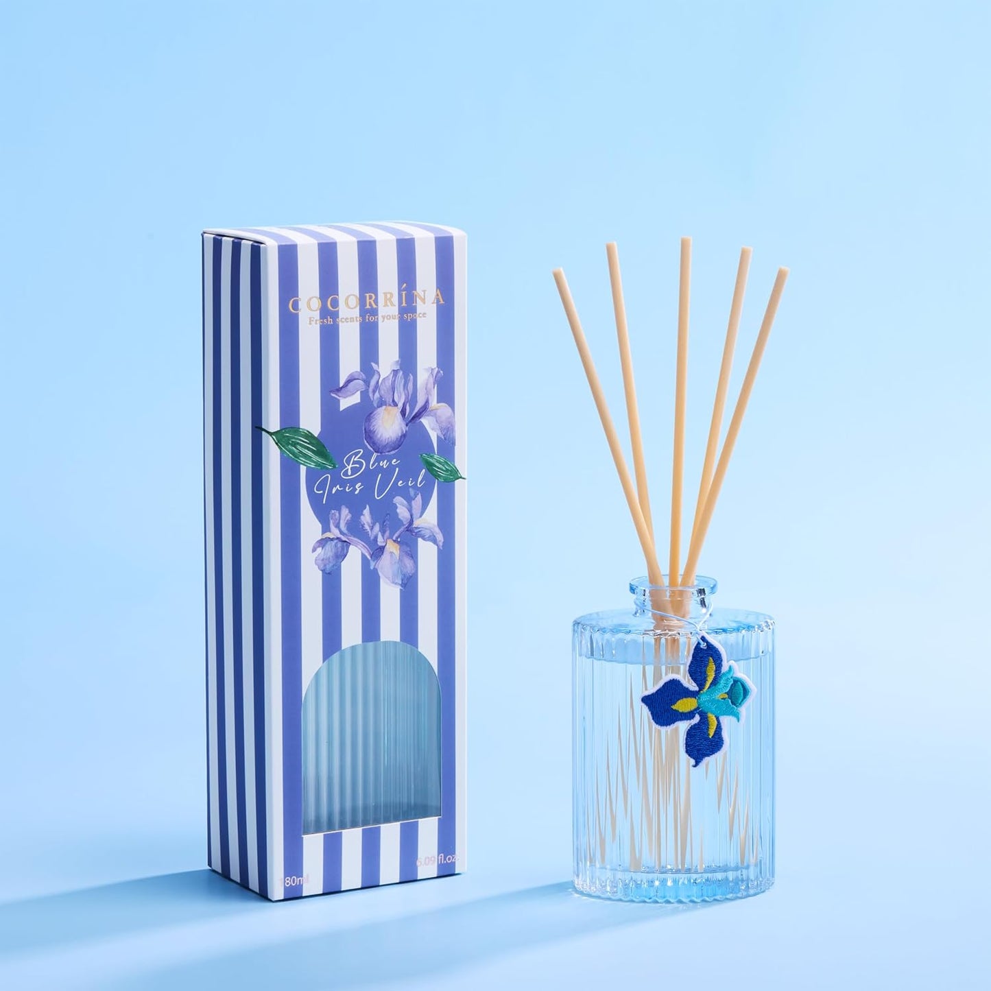 COCORRÍNA Reed Diffuser, White Magnolia Scent Oil Diffuser, 6.09 fl oz, 8 Reeds, Long-Lasting Home Fragrance, Bathroom Bedroom Office & Shelf Decor