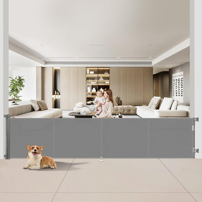 Miumoon 71 inch Retractable Baby Gates 42 inch Tall, Retractable Gate with Reinforced Strip Design to Prevent Crawling Through, 6 FT Retractable Dog Gate for Stairs, Doorways, Hallways, Indoor/Outdoor