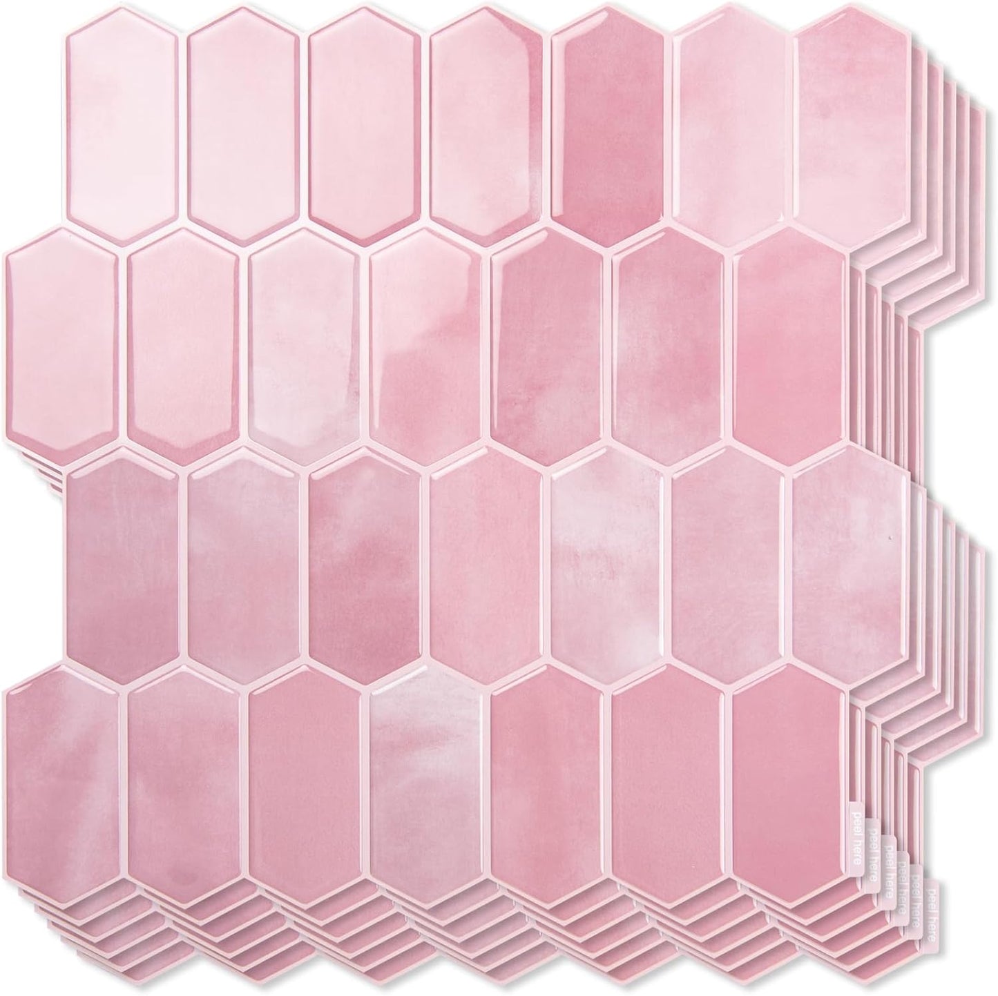 Art3d 10-Sheet Heavy-Duty Peel and Stick Backsplash, Self-Adhesive Vinyl Wall Tiles for Kitchen Countertop Bathroom, White