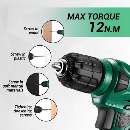 DEKOPRO Tool Set：Tool Kit with 8V Cordless Drill,Tool Box with Drill,Hand Drill Set for Men & Women,Home Tool Kits for House Repair,Handyman,DIY 126 Piece