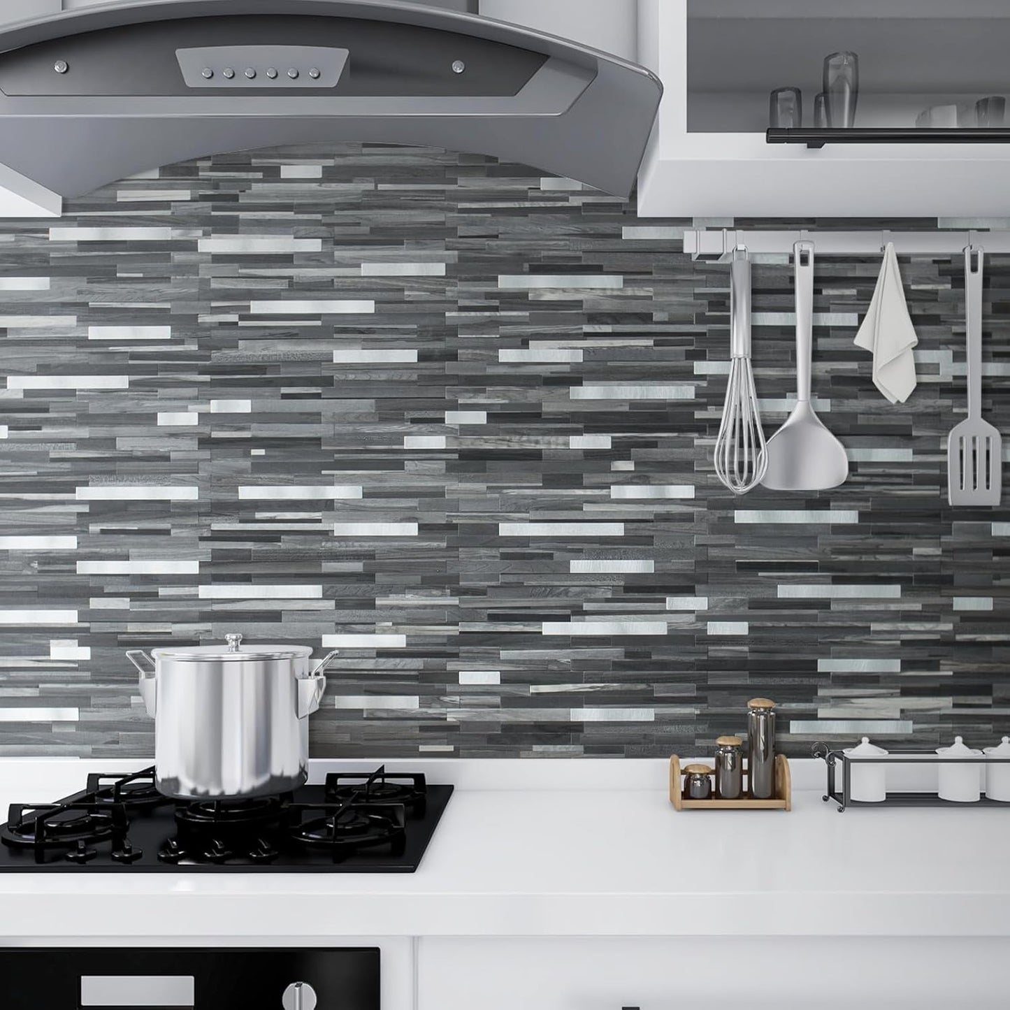 DICOFUN 10-Sheet Peel and Stick Backsplash Wall Tile, PVC Kitchen Backsplash Peel and Stick in Sandstone, 9.4 sq.ft