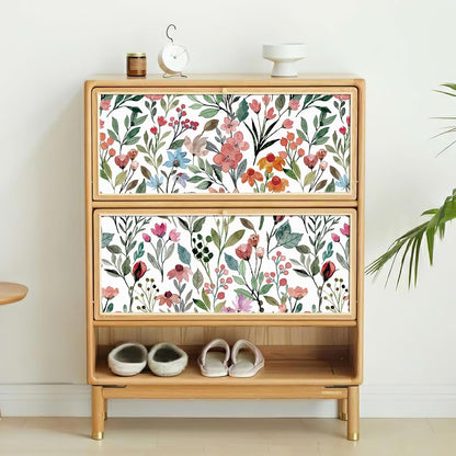 Simon&Siff Floral Peel and Stick Wallpaper, 17.3" x 120" Self Adhesive Wallpaper Boho Flower Kitchen Cabinets Furniture Decorative Renter Friendly Wall Paper