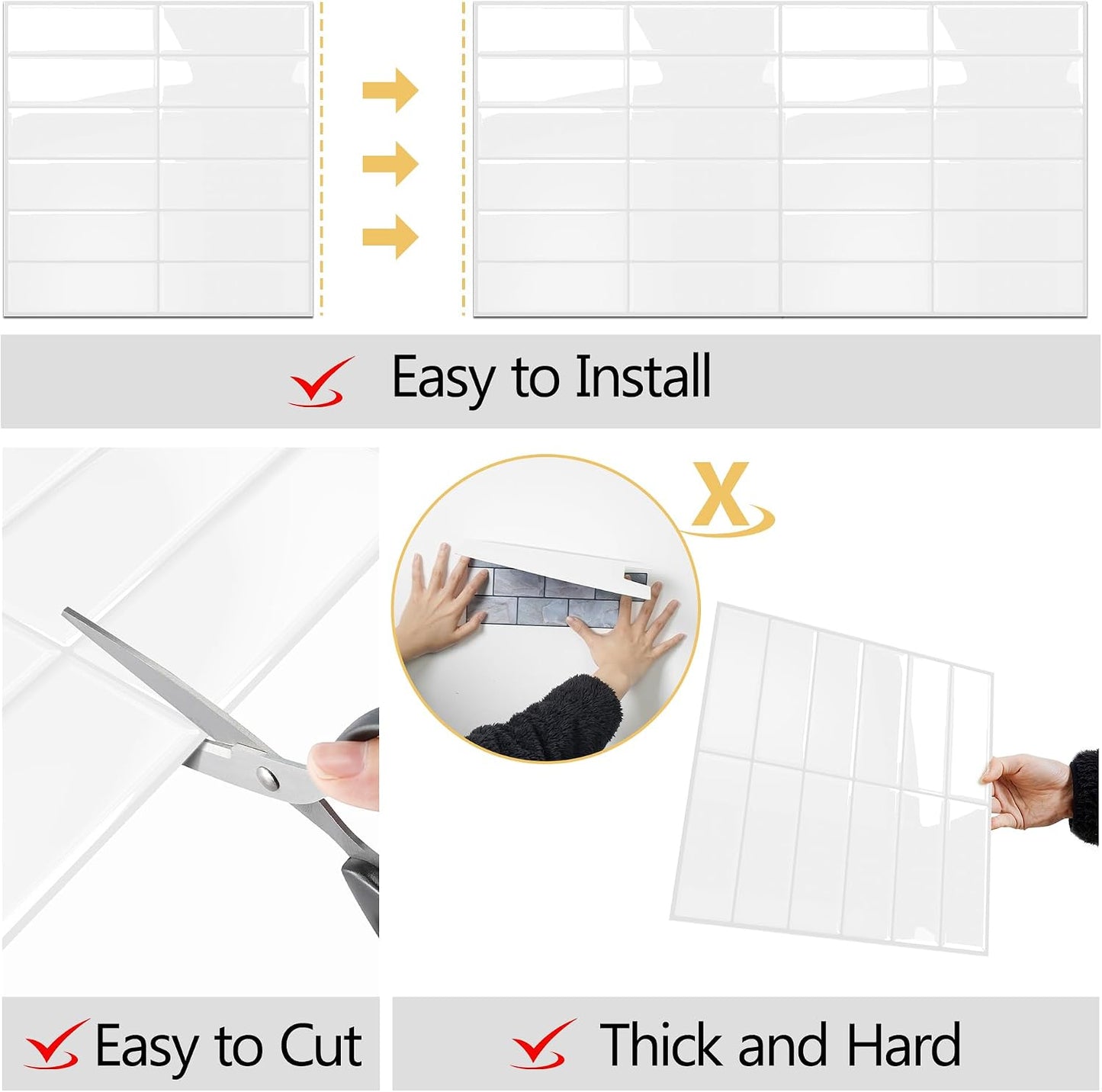 Yoillione Peel and Stick Backsplash for Kitchen: Self Adhesive Wall Tiles for Bathroom - Vinyl Thick Back Splash Tile (10, Light Coffee)