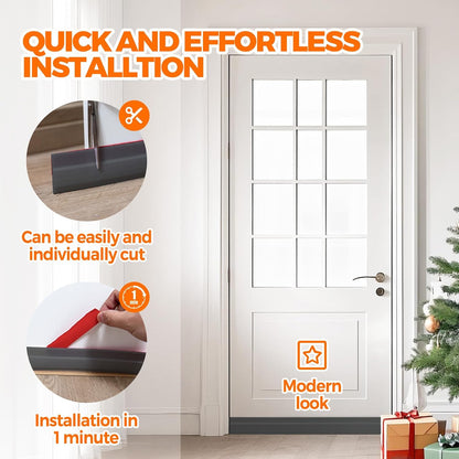 Holikme Door Draft Stopper Under Door Draft Blocker Insulator Doors Sweep Weather Stripping Noise Stopper Sheets, Rolls & Strips Strong Adhesive, White