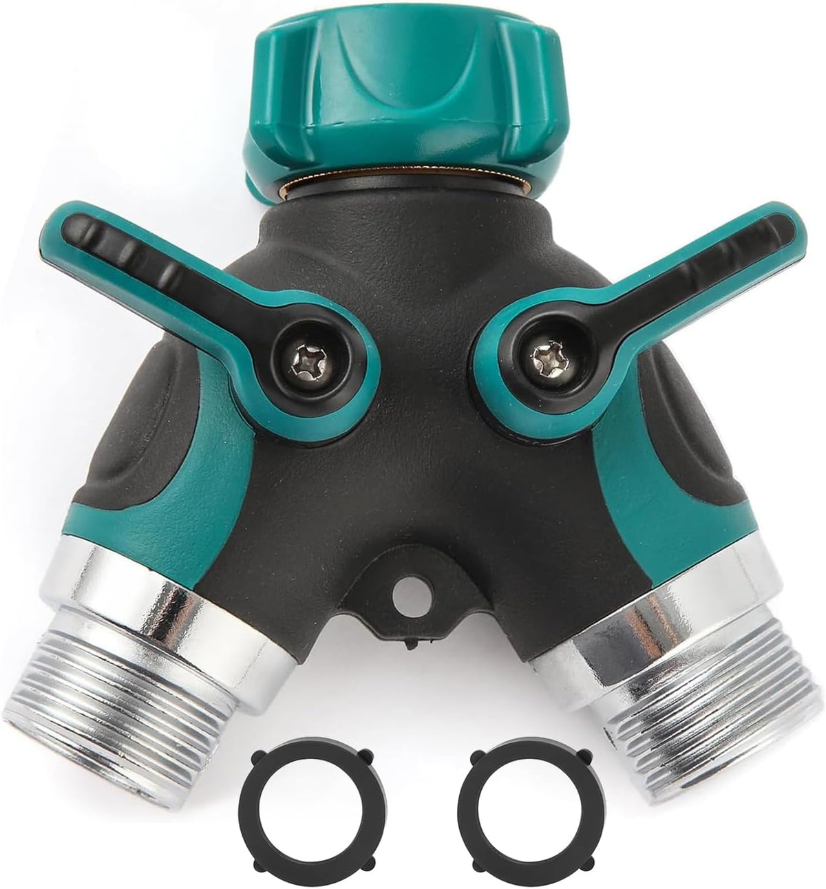 Hose Splitter 2 Way Heavy Duty Y Valve, Spigot Splitter for Garden Hose, Water Hose Y Splitter with 2 Extra Rubber Washers