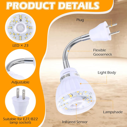 Yahenda 3 Pack Motion Activated LED Night Light Plug in Smart Dusk Dawn Sensor Light PIR Infrared Sensor Motion Detector Lamp Flexible Rotating for Hallway Stairway Garage Basement(Cool White)