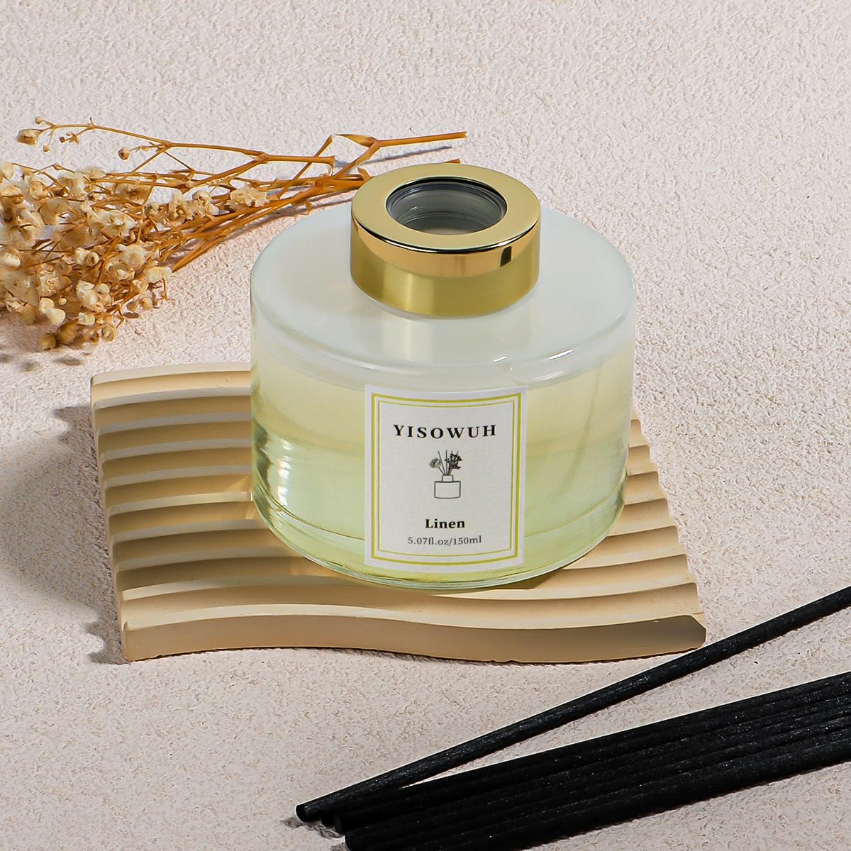 Reed Diffuser Set,5.07 fl oz (150 ml) - White Jasmine Oil Diffusers with 8 Reed Sticks,Home Fragrance Reed Diffuser for Bathroom Shelf Decor