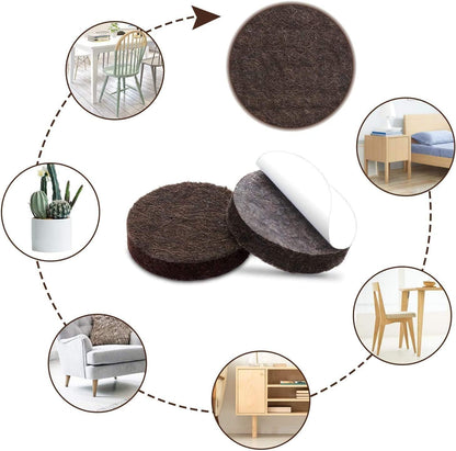 Yelanon Felt Furniture Pads -182 Pcs Premium Felt Pads for Chair Legs Furniture, Floor Protectors for Hardwood Floors, Black