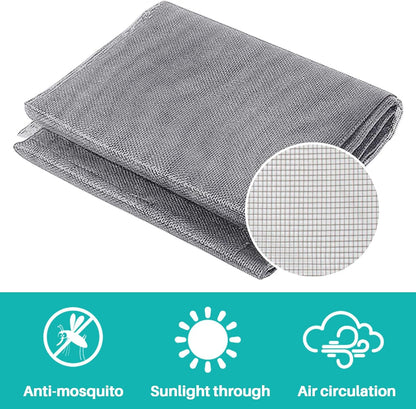 Sukh 48"x118" Window Screen Mesh - Window Screen Replacement Fiberglass Porch Screen for House Window Patio Netting Repair Mosquitero para Puertas De Casa Pet Proof Screen Door Replacement Mesh（Grey）