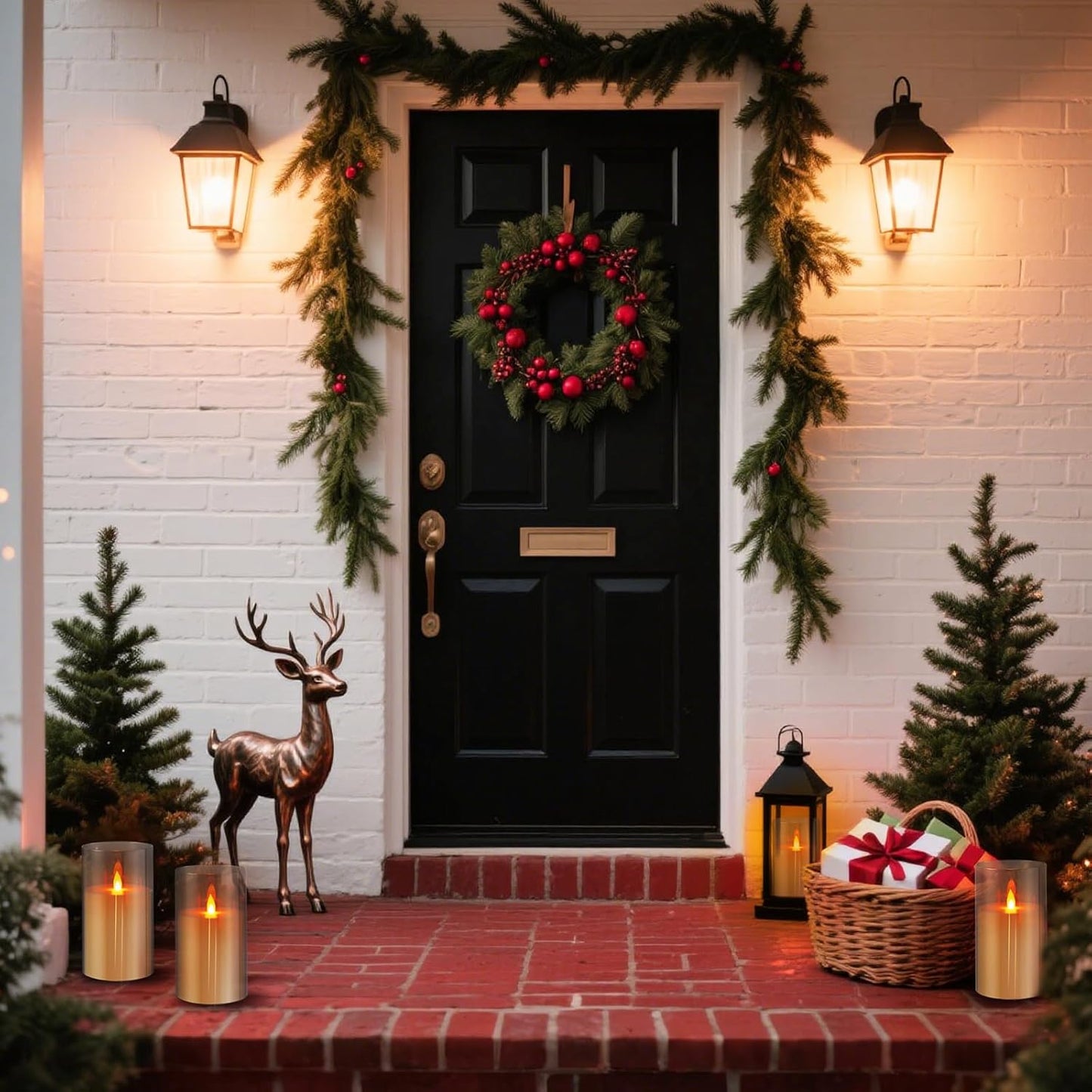 wemarry Flameless Candles 4" 5" 6" Acrylic Glass Pillars 3" Diameter Battery Operated Flickering Candles Include 8-Key Remote with Timer Function 400+ Hours (Amber, Warm Light 3 Pack)