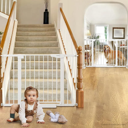 Cumbor 30-46" Baby Gate for Stairs, Mom's Choice Awards Winner-Auto Close Dog Gate for The House, Gifts for Mom, Easy Install Pressure Mounted Pet Gates for Doorways, Black
