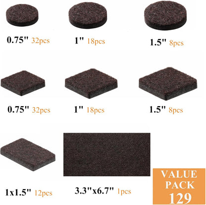Furnigear Felt Furniture Pads for Hardwood Floors - Self Adhesive Chair Felt Pads, Floor Protector for Furniture Feet, Furniture Sliders Moving Your Furniture Smoothly - Anti Scratch 96 Pcs 3/4" Round