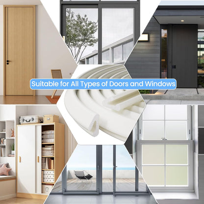19.7ft V-Shape Thin Weather Stripping Door Frame Seal Strip,Self-Adhesive Door Small Gap Filler for Winter Insulation,Foam Weatherstripping for Door Draft Stopper Light Blocker,White