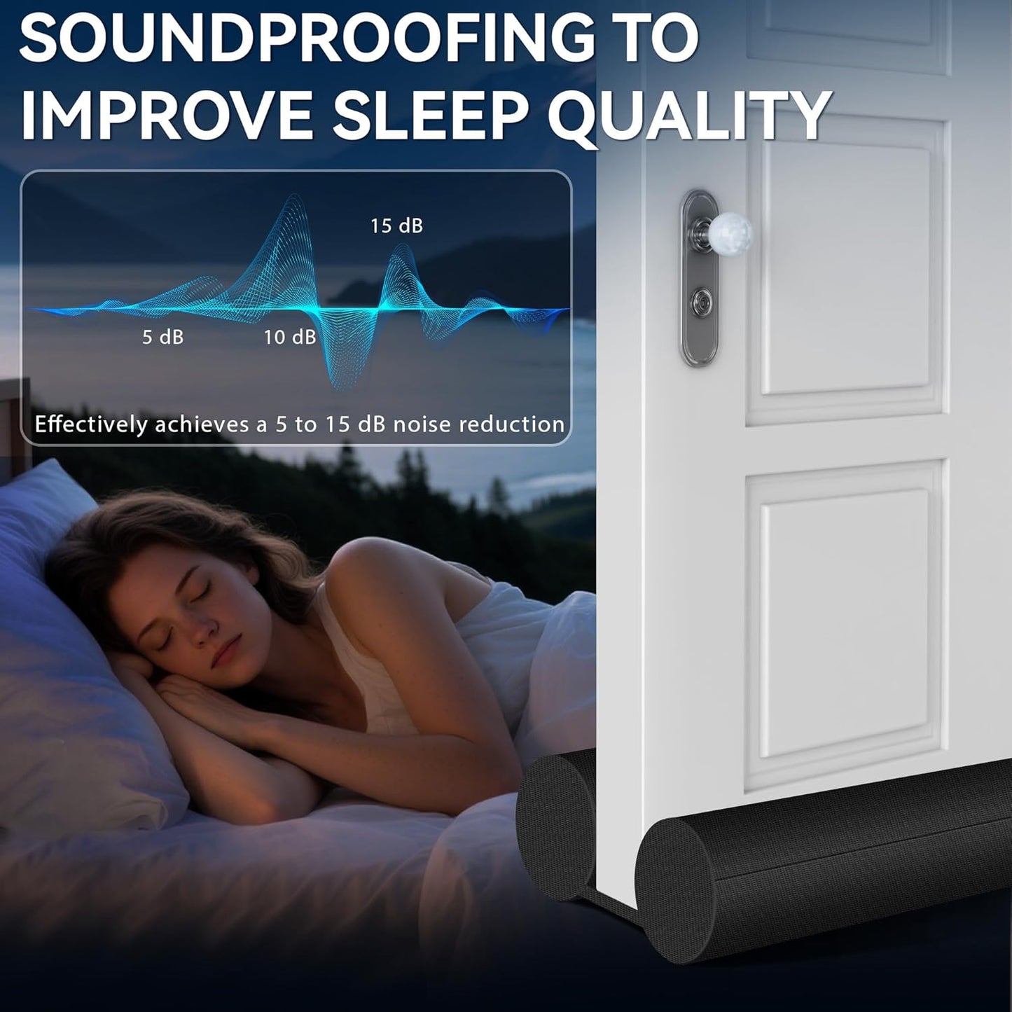 Under Door Draft Stopper, Under Door Blocker Size of Adjustable Size from 30" to 36", Easy Install,Gap Filler, Reduces Air Draft, Noise & Sound, Door Seal for Improved Insulation