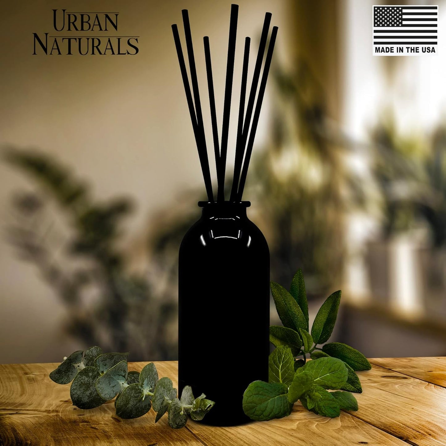 Urban Naturals Smoked Vanilla Reed Diffuser Set with Vanilla Bean, Sandalwood & Leather | Made in the USA - Colors A