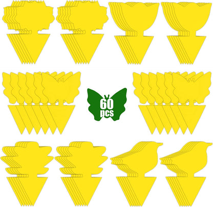 Yellow Sticky Fruit Fly Trap 54 Pack, Gnat Traps for Indoor House Plants | Catches Fungus Gnats, Fruit Fly, Whitefly, Aphid, Leaf Miner, No Harm & Odorless, Safe For Indoor Garden & Outdoor Plant Use
