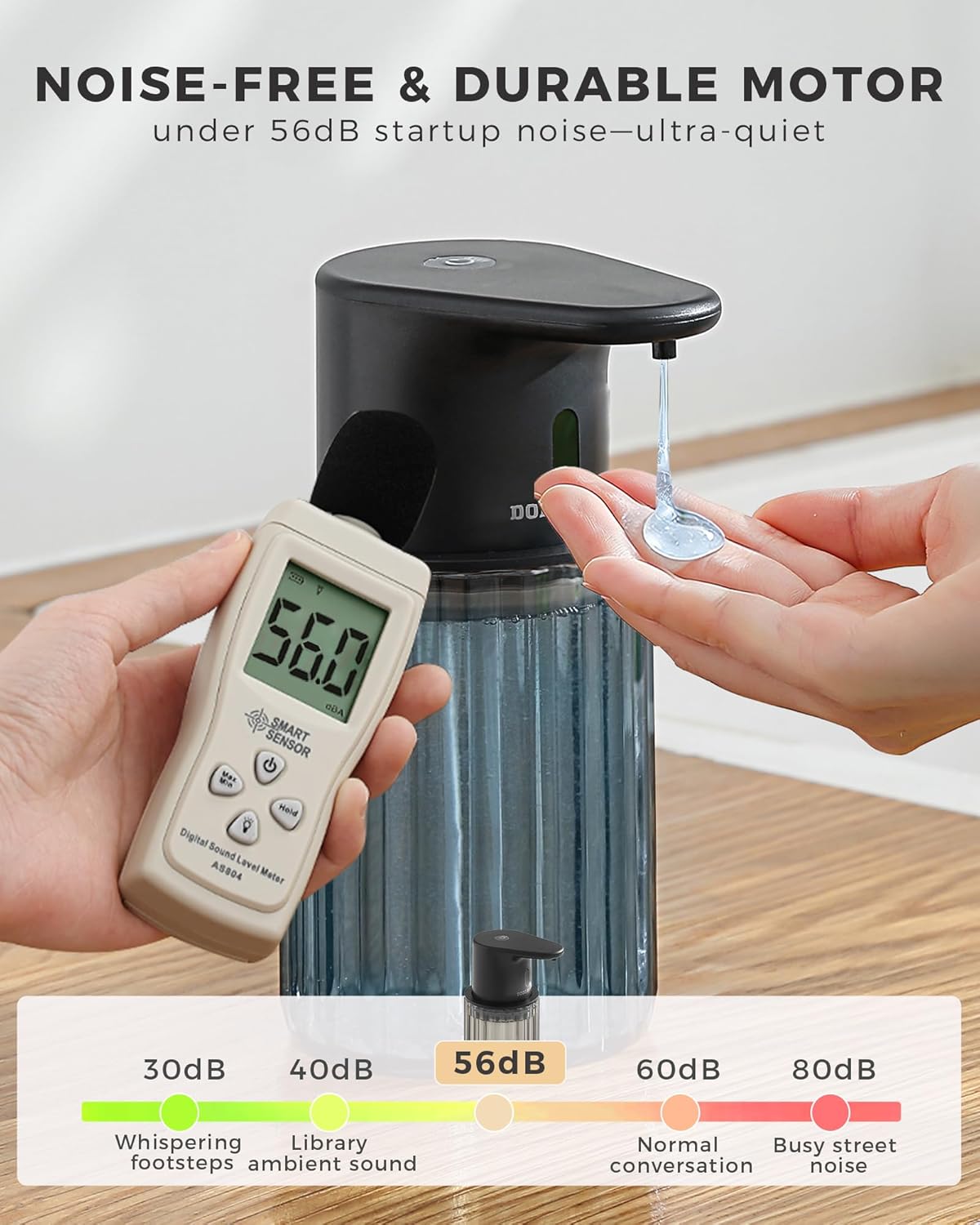 Automatic Foaming Soap Dispenser Touchless, 3 Adjustable Liquid Levels, 10oz/300ml Rechargeable, IPX7 Waterproof for Bathroom, Kitchen, Black