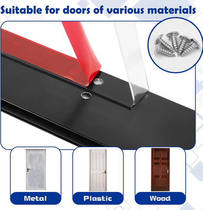 Gisafai 2 Pcs 48 Inches Metal Door Draft Stopper, Door Sweep, Mouse Stopper, Mice Seal Strip, Aluminum, Noise Blocker, Keep Rodents and Pests Out, Enhanced Weather Sealing, Easy to Install, Black
