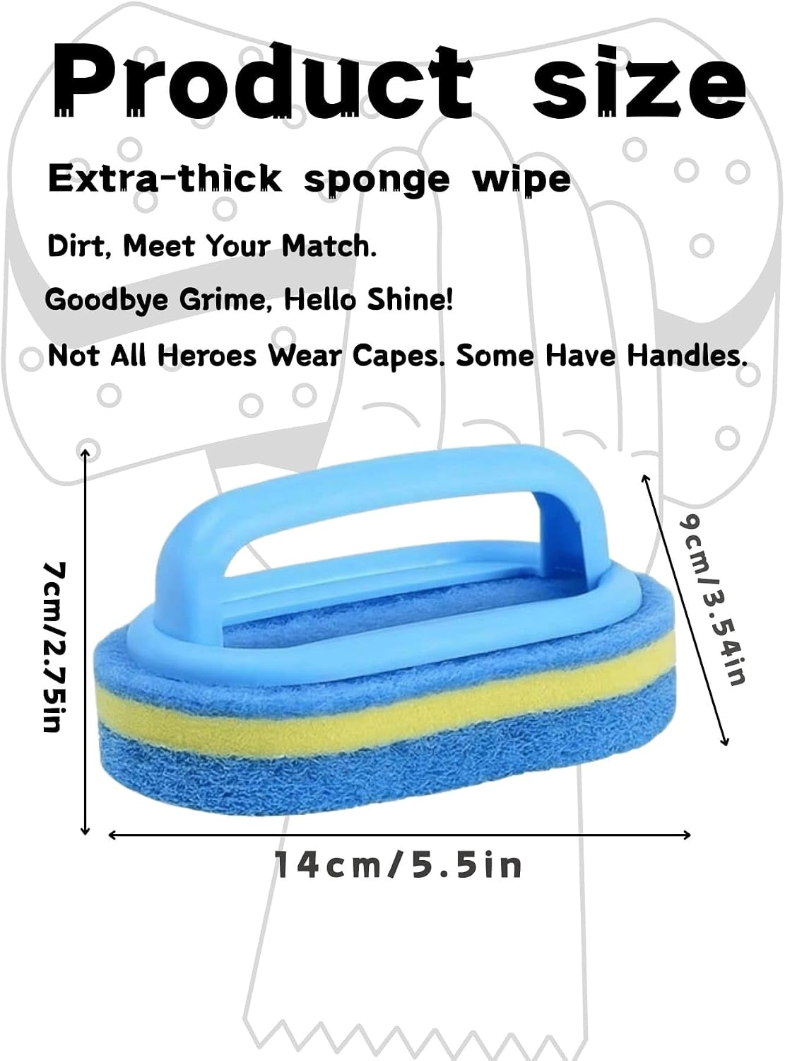 Ergonomic Long Handle Sponge Brush Set Durable Scouring 3 Pack Pad Shower Scrubber for Bathroom Bathtub Tile Grout Kitchen Sink Pot Cleaning Tool Non Scratch Heavy Duty Wand (Hot Pink)