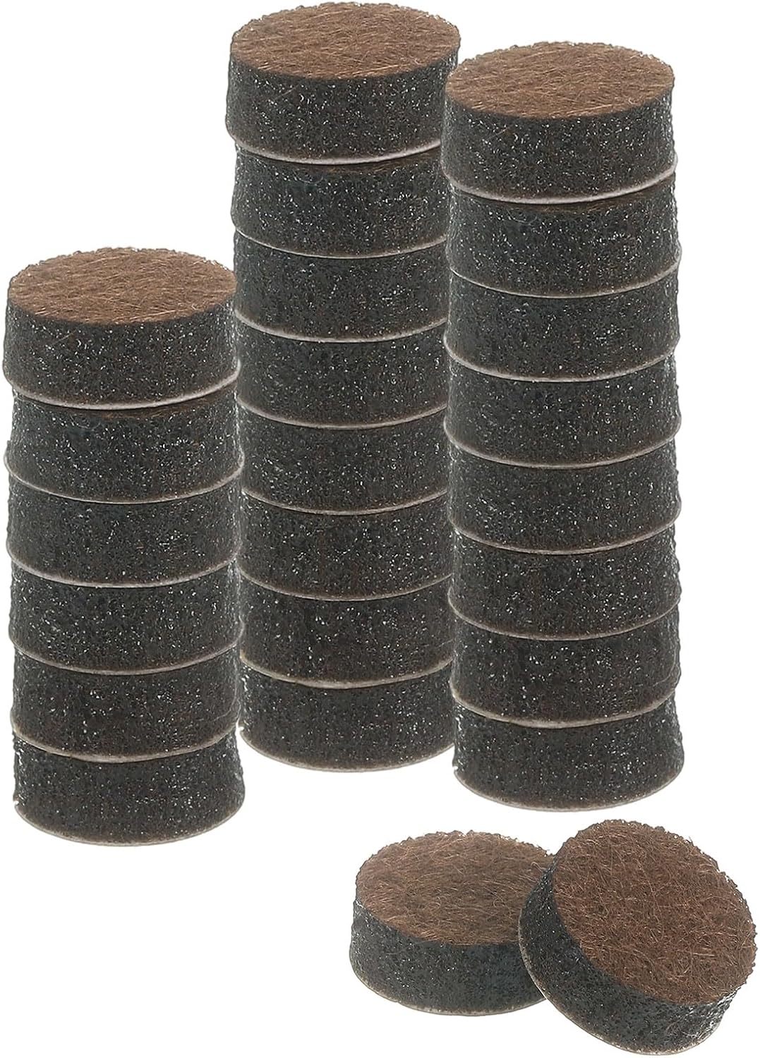uxcell Furniture Pads, 24Pcs 1.25" - Round Self Adhesive Felt Furniture Pads, Floor Protectors for Furniture Feet Chairs Legs Hardwood Floors (Brown)