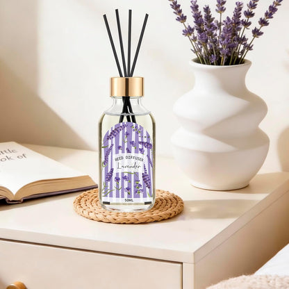 Reed Diffuser Set of 3 Pack, Linen Vanilla Citrus Scented Oil Diffuser with 15 Sticks, Reed Diffusers for Home, Bathroom Air Freshener, 1.7 Fl.oz Each, Total 5.1 Oz