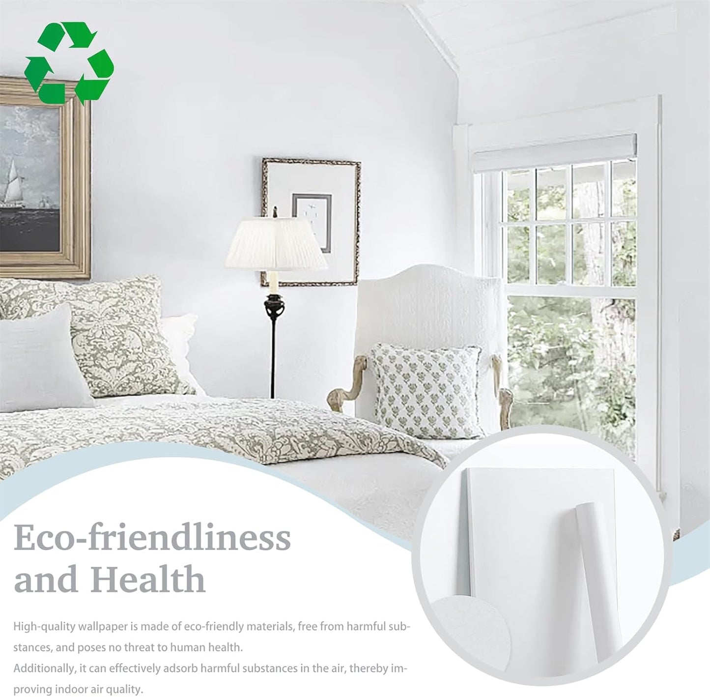 Dimoon 17.7''x118'' Peel and Stick Wallpaper White Contact Paper for New Environmentally Friendly Materials Thickening Upgrade Embossed Renter Friendly Wall Paper Modern Vinyl Wrap Countertop Bedroom